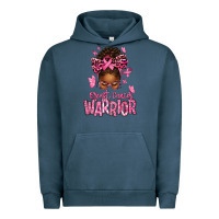 Pigment Midnight Navy brest cancer warrior afro messy bun Urban Hoodie - texasbilliewilder