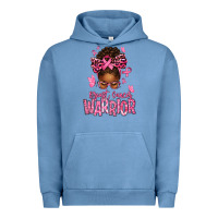 Pigment Pebble Blue brest cancer warrior afro messy bun Urban Hoodie - texasbilliewilder