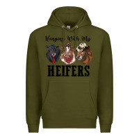 Army Green hanging with my heifers Premium Hoodie - RanaPortraitStore