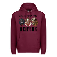 Burgundy hanging with my heifers Premium Hoodie - RanaPortraitStore