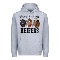 Heather Grey hanging with my heifers Premium Hoodie - RanaPortraitStore