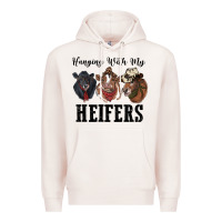 Pale Pink hanging with my heifers Premium Hoodie - RanaPortraitStore