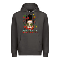 Smoke Mexicana Skull Girl Messy Bun Premium Hoodie - texasbilliewilder