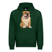 Forest Green english bulldog Urban Hoodie - RanaPortraitStore