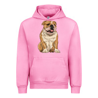 Fuchsia Pink english bulldog Urban Hoodie - RanaPortraitStore