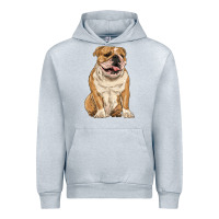 Heather Grey english bulldog Urban Hoodie - RanaPortraitStore