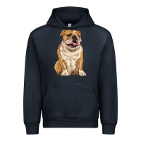 Navy english bulldog Urban Hoodie - RanaPortraitStore