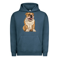 Pigment Midnight Navy english bulldog Urban Hoodie - RanaPortraitStore