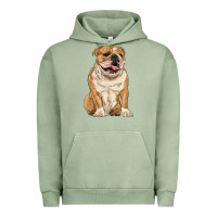 Pigment Oil Green english bulldog Urban Hoodie - RanaPortraitStore