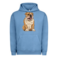 Pigment Pebble Blue english bulldog Urban Hoodie - RanaPortraitStore