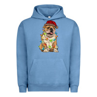 Pigment Pebble Blue christmas bulldog Urban Hoodie - RanaPortraitStore