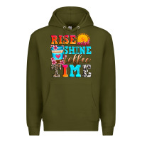 Army Green rise and shine coffee time Premium Hoodie - Zillion Design Studio