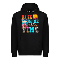 Black rise and shine coffee time Premium Hoodie - Zillion Design Studio