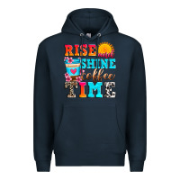 Navy rise and shine coffee time Premium Hoodie - Zillion Design Studio