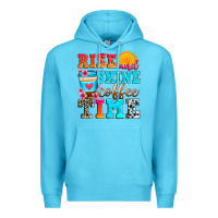 Ocean Blue rise and shine coffee time Premium Hoodie - Zillion Design Studio