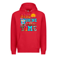 Red rise and shine coffee time Premium Hoodie - Zillion Design Studio