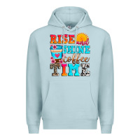 Blue Mist rise and shine coffee time Premium Hoodie - Zillion Design Studio