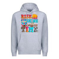 Heather Grey rise and shine coffee time Premium Hoodie - Zillion Design Studio