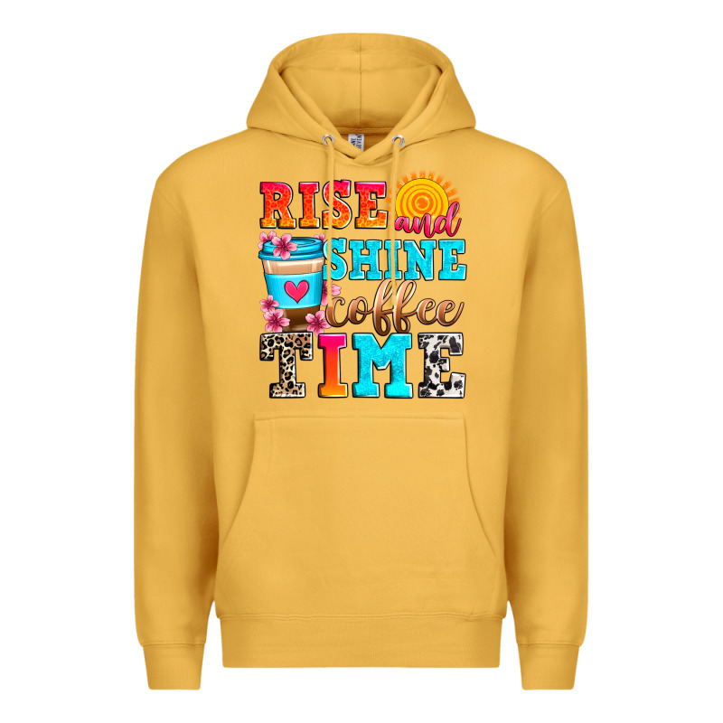 Rise And Shine Coffee Time Premium Hoodie by Zillion Design Studio | Teevron