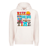 Pale Pink rise and shine coffee time Premium Hoodie - Zillion Design Studio