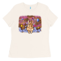Bone easter bunny egg leopard background Ladies Tee - Artiststas