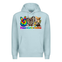 Blue Mist peace love  coffee Premium Hoodie - Zillion Design Studio