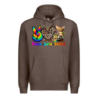 Coffee peace love  coffee Premium Hoodie - Zillion Design Studio