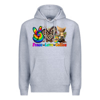 Heather Grey peace love  coffee Premium Hoodie - Zillion Design Studio