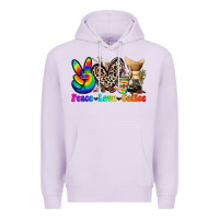 Lilac peace love  coffee Premium Hoodie - Zillion Design Studio