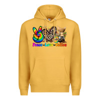 Mustard peace love  coffee Premium Hoodie - Zillion Design Studio
