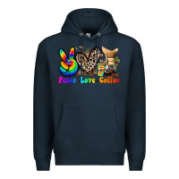 Navy peace love  coffee Premium Hoodie - Zillion Design Studio