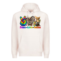 Pale Pink peace love  coffee Premium Hoodie - Zillion Design Studio