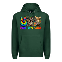 Sports Green peace love  coffee Premium Hoodie - Zillion Design Studio