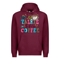Burgundy no talkie before coffee Premium Hoodie - Zillion Design Studio