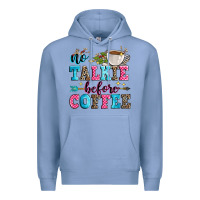 Colony Blue no talkie before coffee Premium Hoodie - Zillion Design Studio