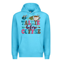 Ocean Blue no talkie before coffee Premium Hoodie - Zillion Design Studio