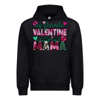 Black my favorite valentine calls me mama Urban Hoodie - Zillion Design Studio
