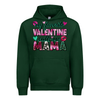 Forest Green my favorite valentine calls me mama Urban Hoodie - Zillion Design Studio