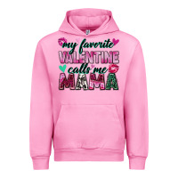 Fuchsia Pink my favorite valentine calls me mama Urban Hoodie - Zillion Design Studio