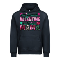 Navy my favorite valentine calls me mama Urban Hoodie - Zillion Design Studio