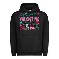 Pigment Black my favorite valentine calls me mama Urban Hoodie - Zillion Design Studio