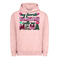 Pigment Salmon my favorite valentine calls me mama Urban Hoodie - Zillion Design Studio