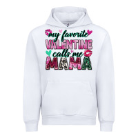 White my favorite valentine calls me mama Urban Hoodie - Zillion Design Studio