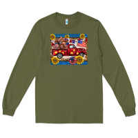 Army Green 4th of july truck cow mousepad Long Sleeve Tee - BarkalooDesign