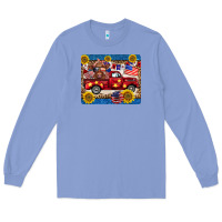 Colony Blue 4th of july truck cow mousepad Long Sleeve Tee - BarkalooDesign
