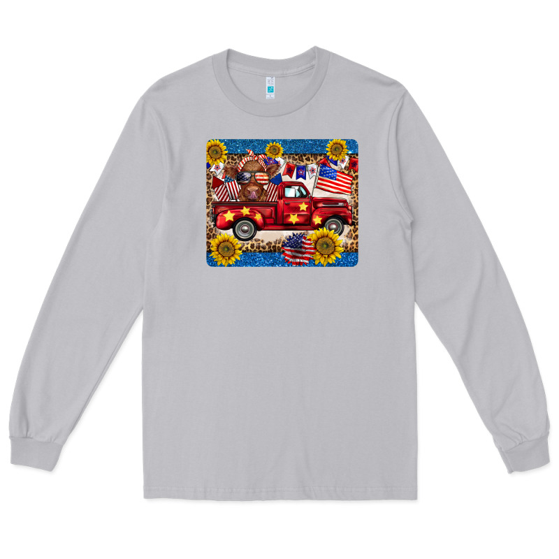 4th Of July Truck Cow Mousepad Long Sleeve Tee by BarkalooDesign | Teevron