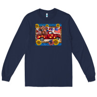 Navy 4th of july truck cow mousepad Long Sleeve Tee - BarkalooDesign