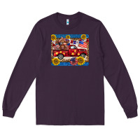 Plum 4th of july truck cow mousepad Long Sleeve Tee - BarkalooDesign