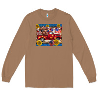 Toasted Coconut 4th of july truck cow mousepad Long Sleeve Tee - BarkalooDesign