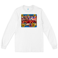 White 4th of july truck cow mousepad Long Sleeve Tee - BarkalooDesign